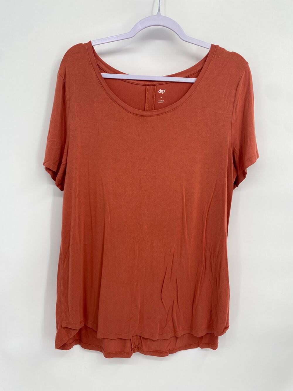Dip Orange Short Sleeve Back Hem T-shirt Women's L